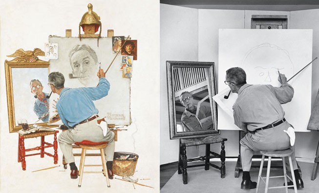 norman rockwell self portrait painting